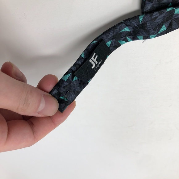 JF J. Ferrar Bow Tie BowTie Teal Geo Triangle - Picture 3 of 4